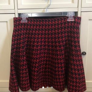 Red and Black Knit Skater Skirt